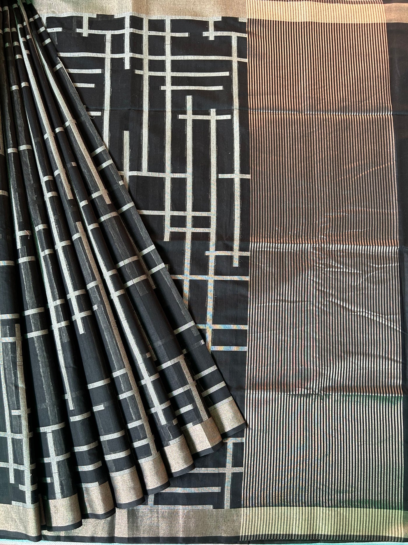 NITYA: PARTYWEAR PURE COTTON-EXCEL JAMDANI INSPIRED SAREE