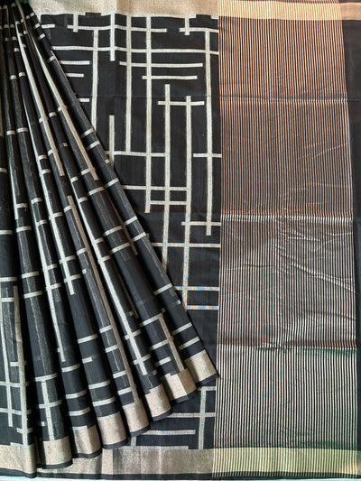 NITYA: PARTYWEAR PURE COTTON-EXCEL JAMDANI INSPIRED SAREE