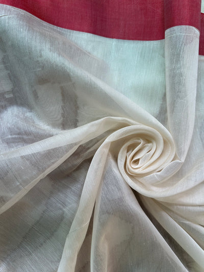 SHWETA: DURGA PUJA FESTIVE PURE COTTON-EXCEL JAMDANI INSPIRED SAREE