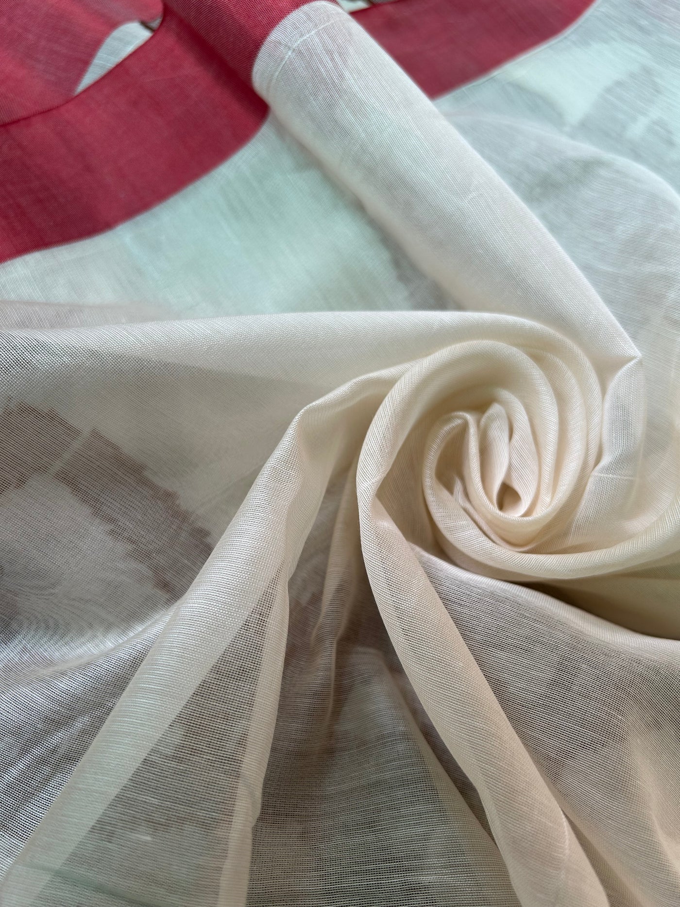 SHWETA: DURGA PUJA FESTIVE PURE COTTON-EXCEL JAMDANI INSPIRED SAREE