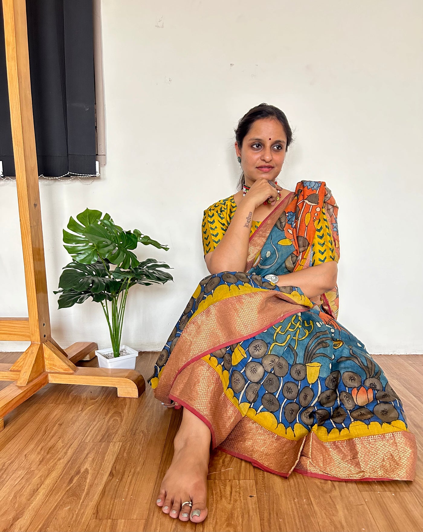 Jal Pari: Handloom Maheshwari Pen Kalamkari Saree