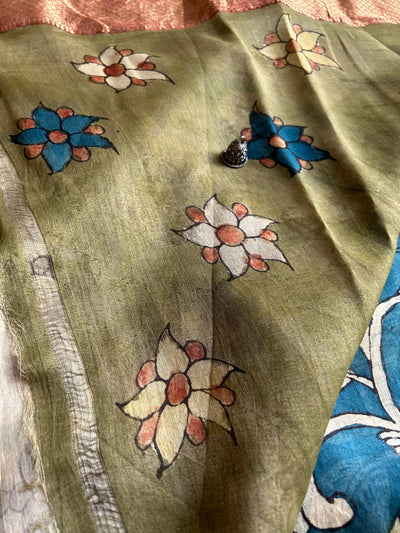 CHANDRAMUKHI: Handloom Maheshwari Pen Kalamkari Saree