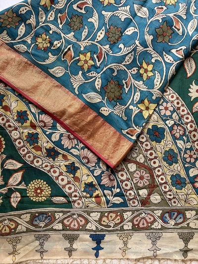 CHANDRAMUKHI: Handloom Maheshwari Pen Kalamkari Saree