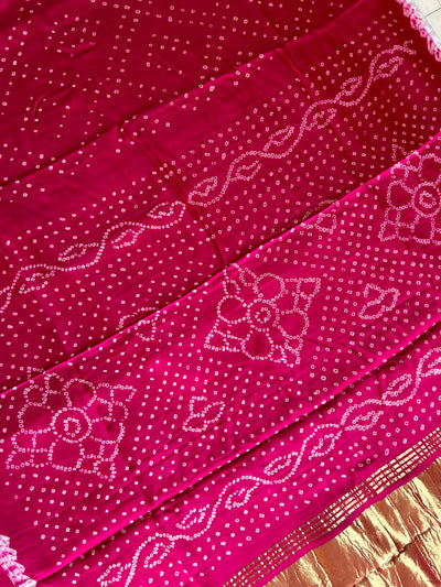 ARSHIA: bandhani saree with tissue palla