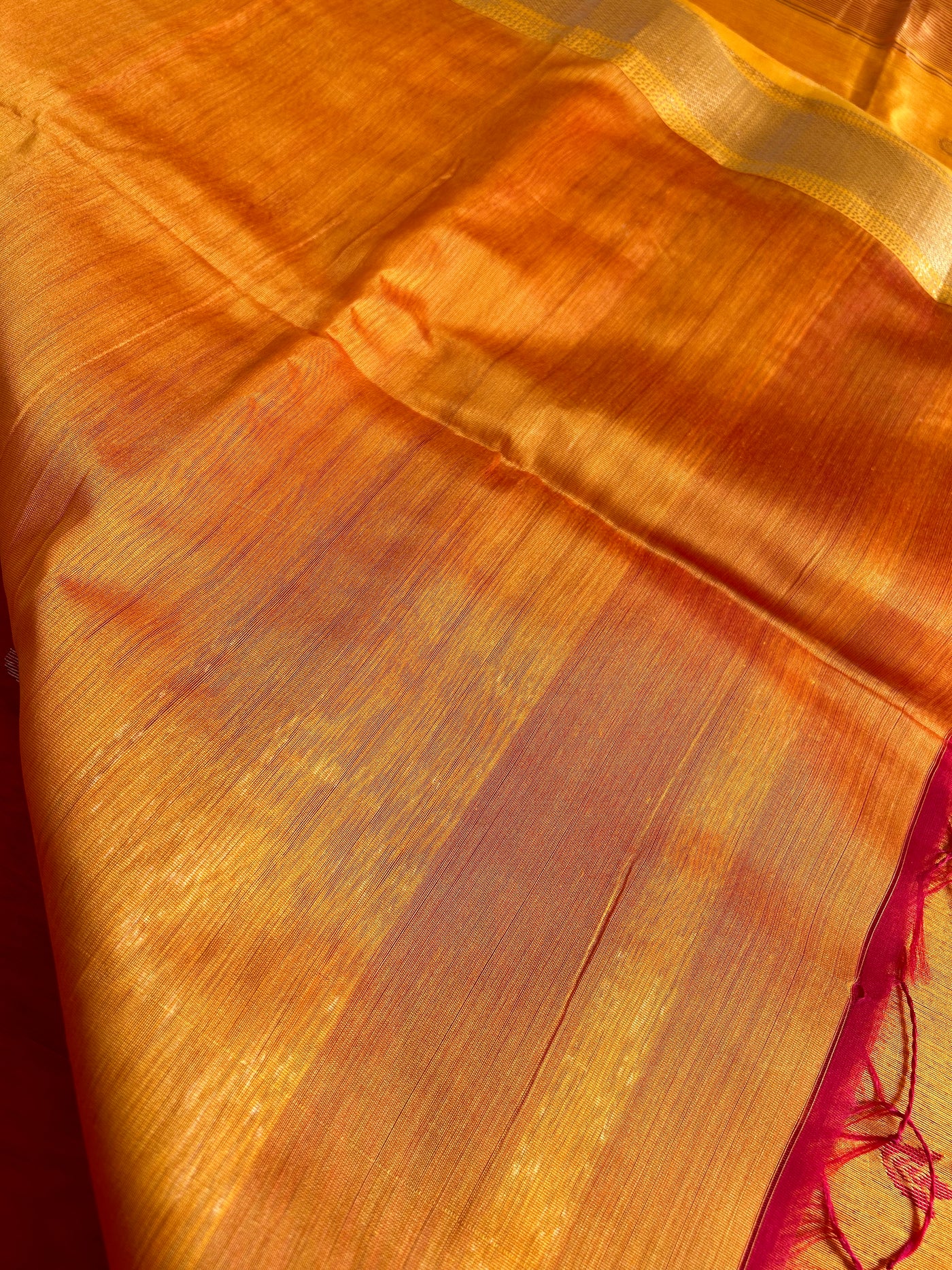 TAPI: Handloom Silk-Cott Maheshwari Saree With Zari Border