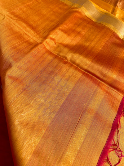 TAPI: Handloom Silk-Cott Maheshwari Saree With Zari Border