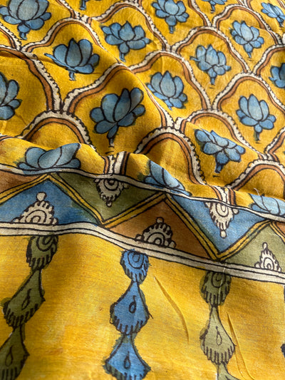 SANRACHNA : Handloom Maheshwari Pen Kalamkari Saree