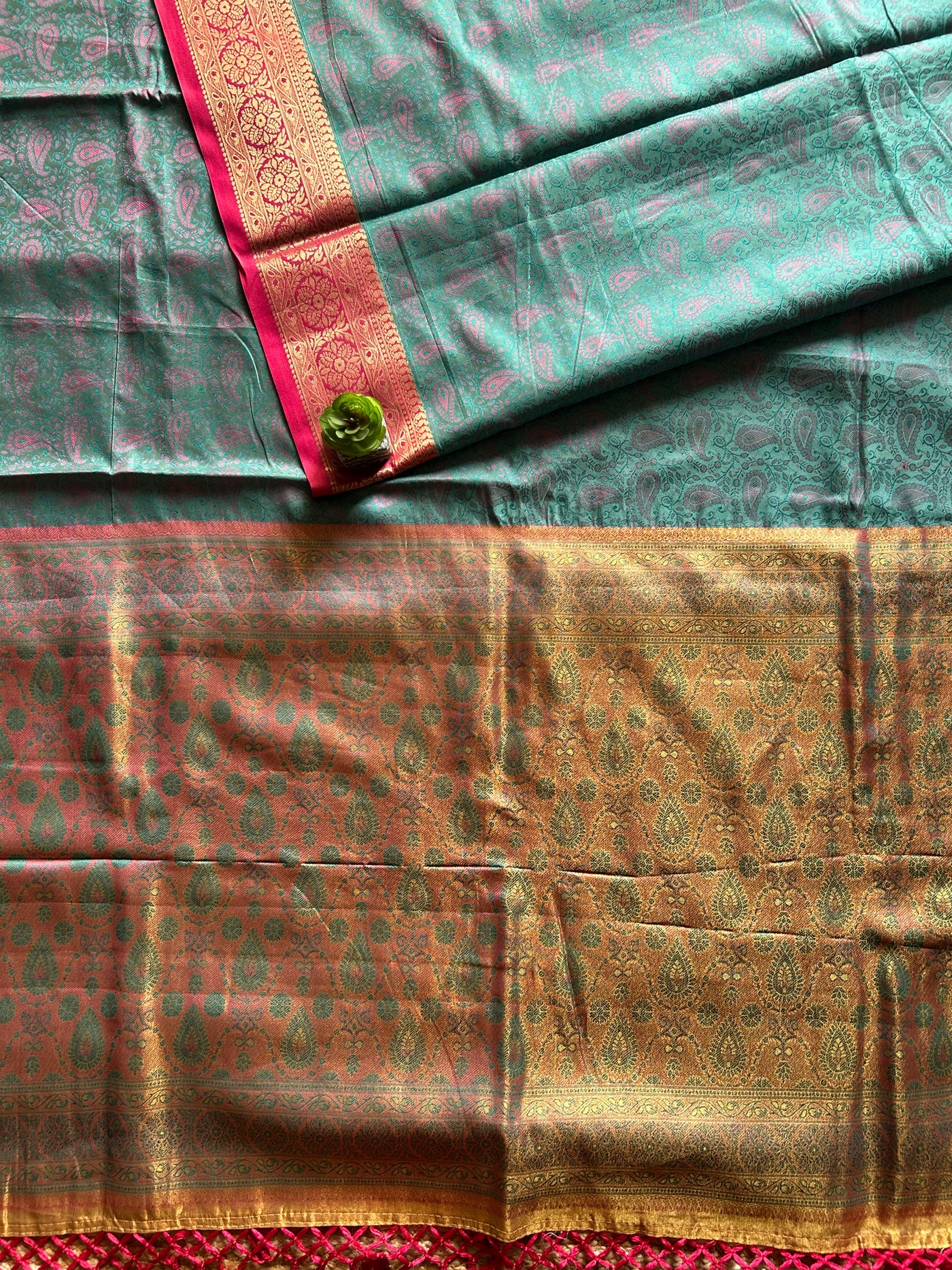 RUHAB: FESTIVE WEAR SOFT SILK SAREE WITH ALL OVER TANCHOI WEAVING.