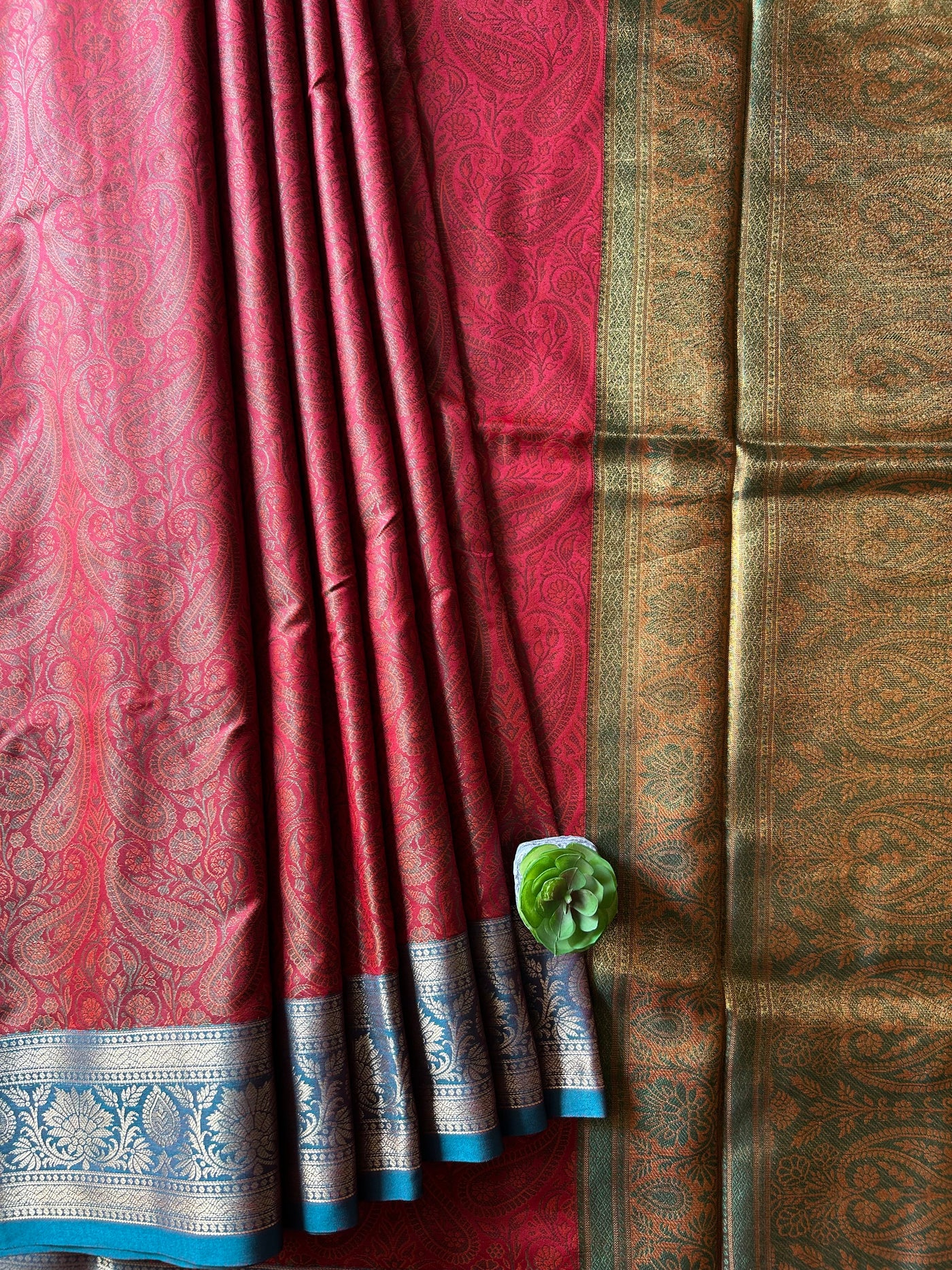 LILY: FESTIVE WEAR SOFT SILK SAREE WITH ALL OVER TANCHOI WEAVING.