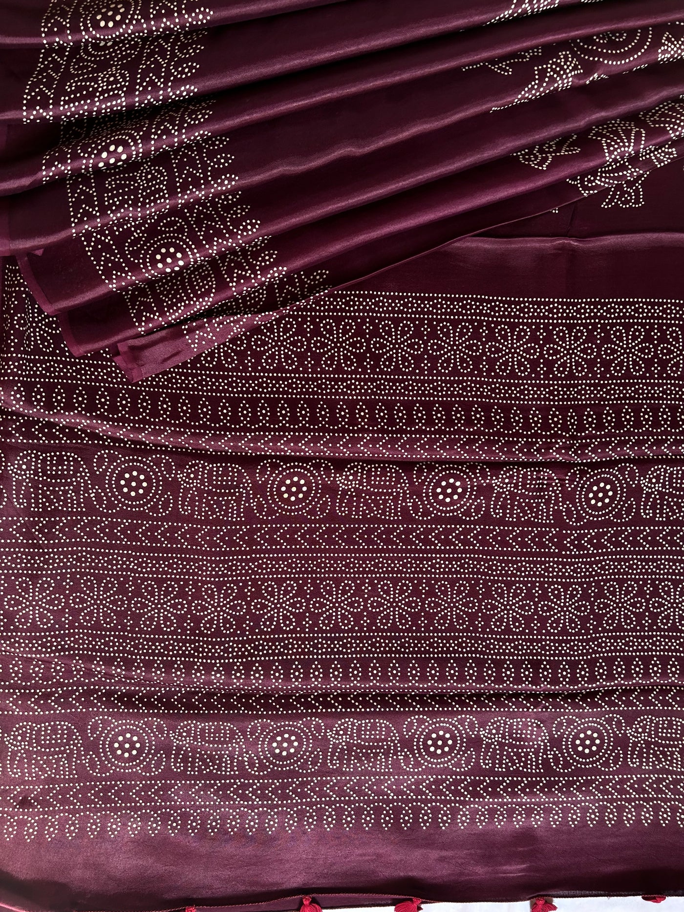 CLARA: Printed modal silk saree