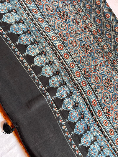 PITAMBARI: AJRAKH BANDHEJ MODAL SILK SAREE