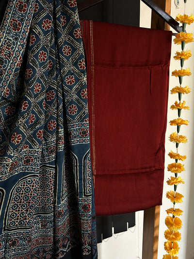 BELA: AJRAKH BANDHEJ MODAL SILK SAREE