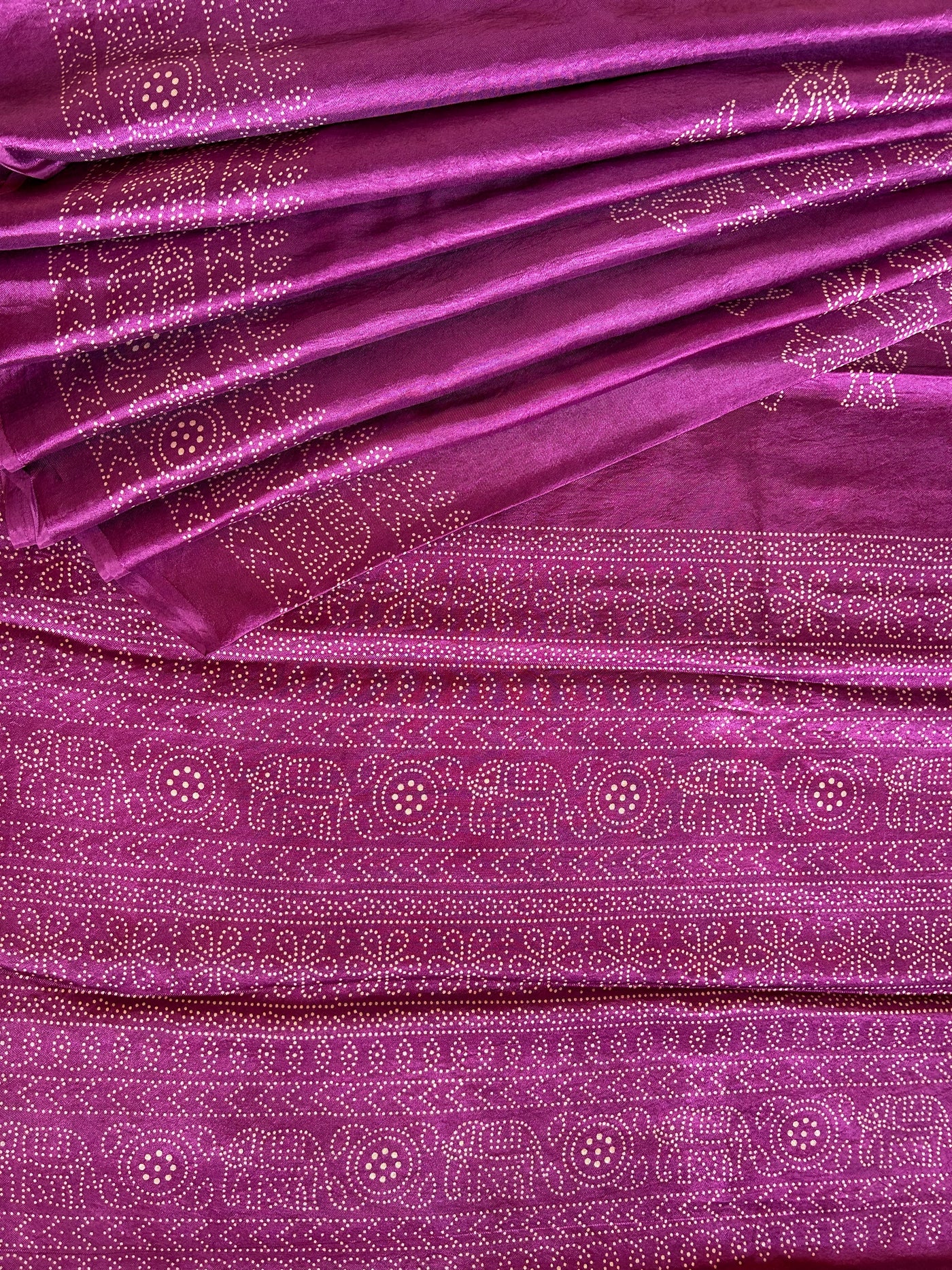 AMELIA: Printed modal silk saree