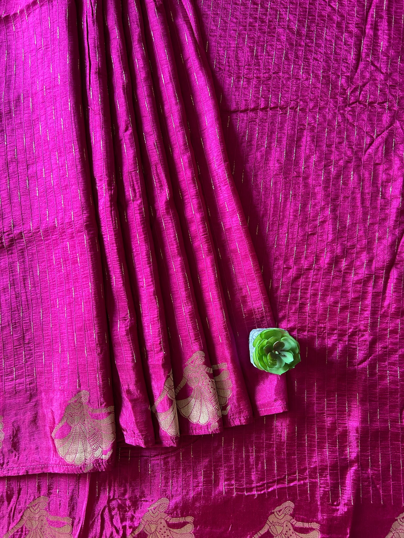 ALOKA: MAGENTA, WEDDING WEAR SOFT SILK SAREE WITH BANARASI PALLU