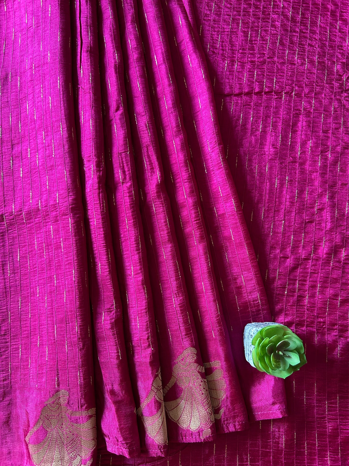 ALOKA: MAGENTA, WEDDING WEAR SOFT SILK SAREE WITH BANARASI PALLU