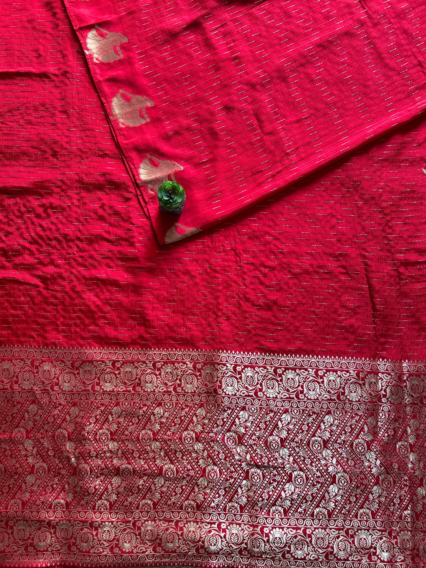 JUHEE: RED, WEDDING WEAR SOFT SILK SAREE WITH BANARASI PALLU