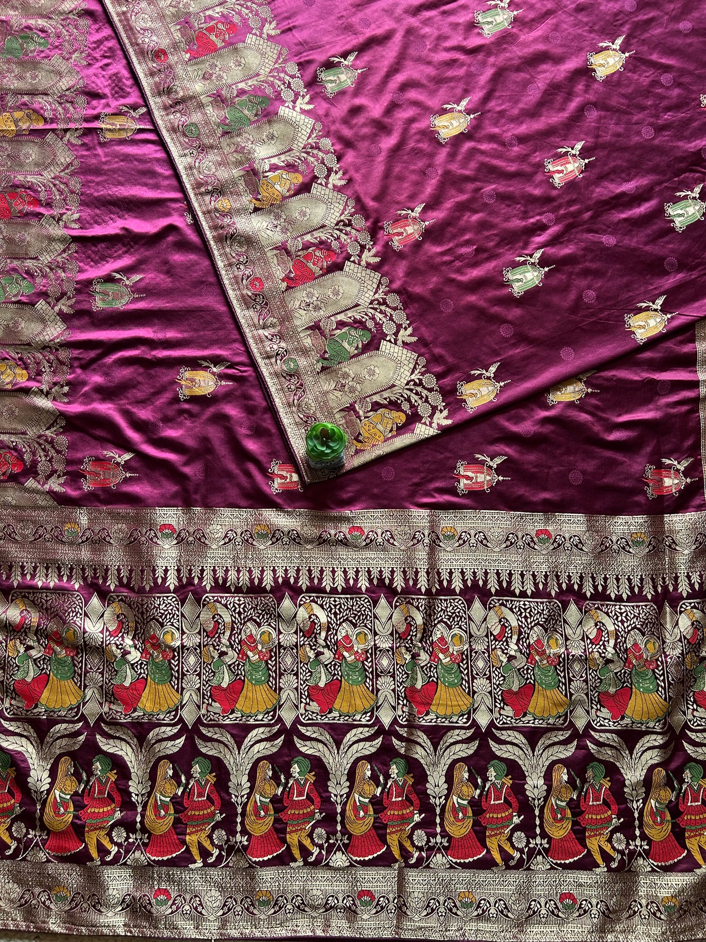 KOMAL:MAUVE, WEDDING WEAR SOFT SATIN SILK SAREE WITH BANARASI PALLU