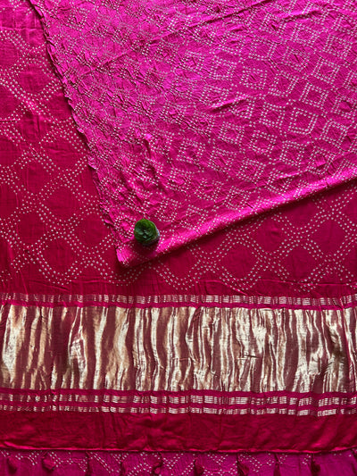 MRINALINI: HANDMADE PURE GAJJI SILK RAI DANA BANDHNI SAREE WITH TISSUE PALLU