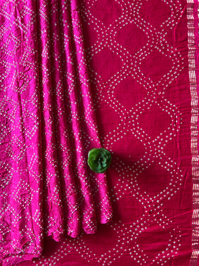 MRINALINI: HANDMADE PURE GAJJI SILK RAI DANA BANDHNI SAREE WITH TISSUE PALLU