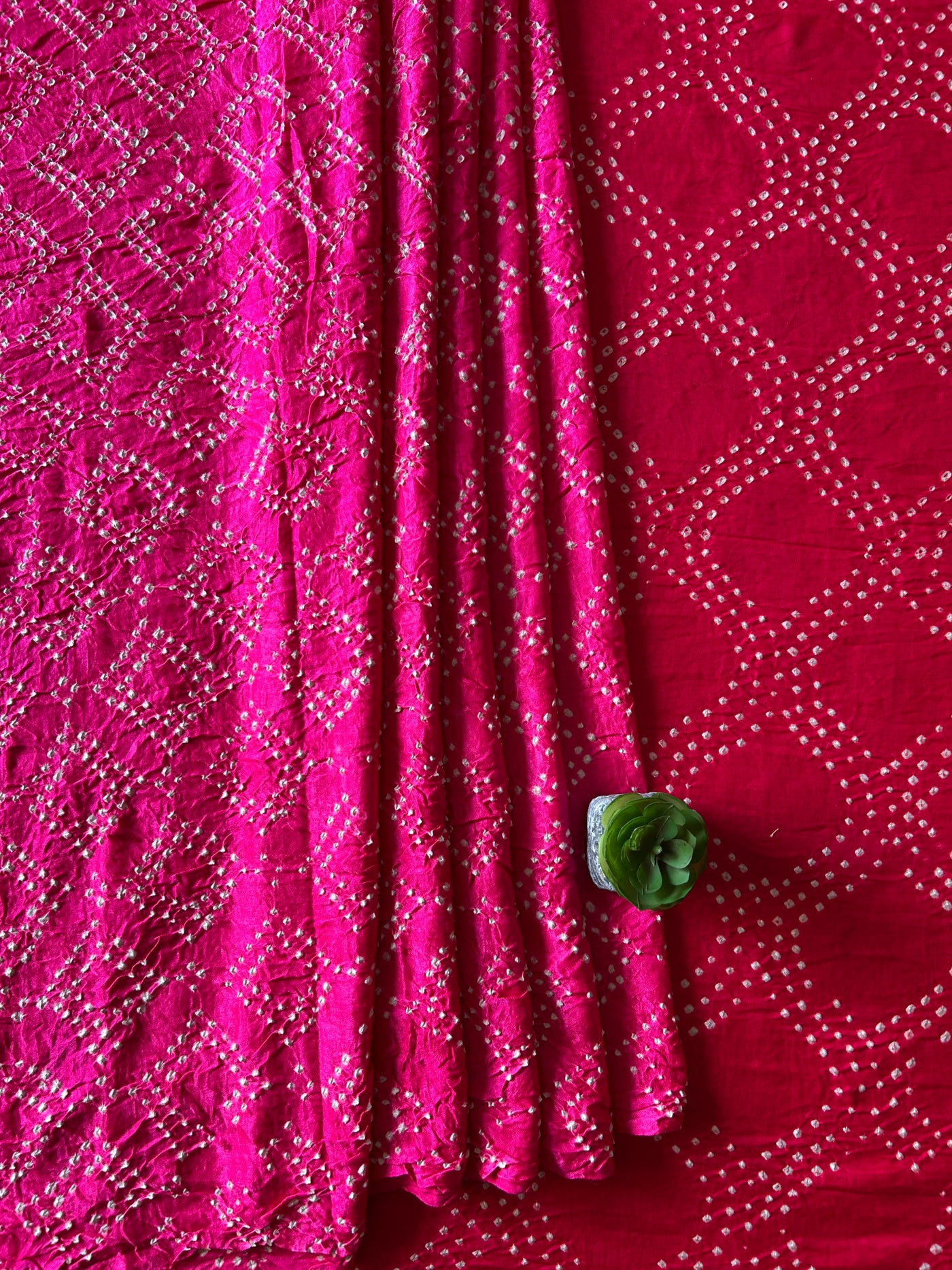 MRINALINI: HANDMADE PURE GAJJI SILK RAI DANA BANDHNI SAREE WITH TISSUE PALLU