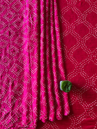 MRINALINI: HANDMADE PURE GAJJI SILK RAI DANA BANDHNI SAREE WITH TISSUE PALLU