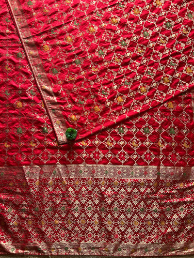 MRNALI:WEDDING WEAR SOFT SILK PATOLA DESIGN SAREE