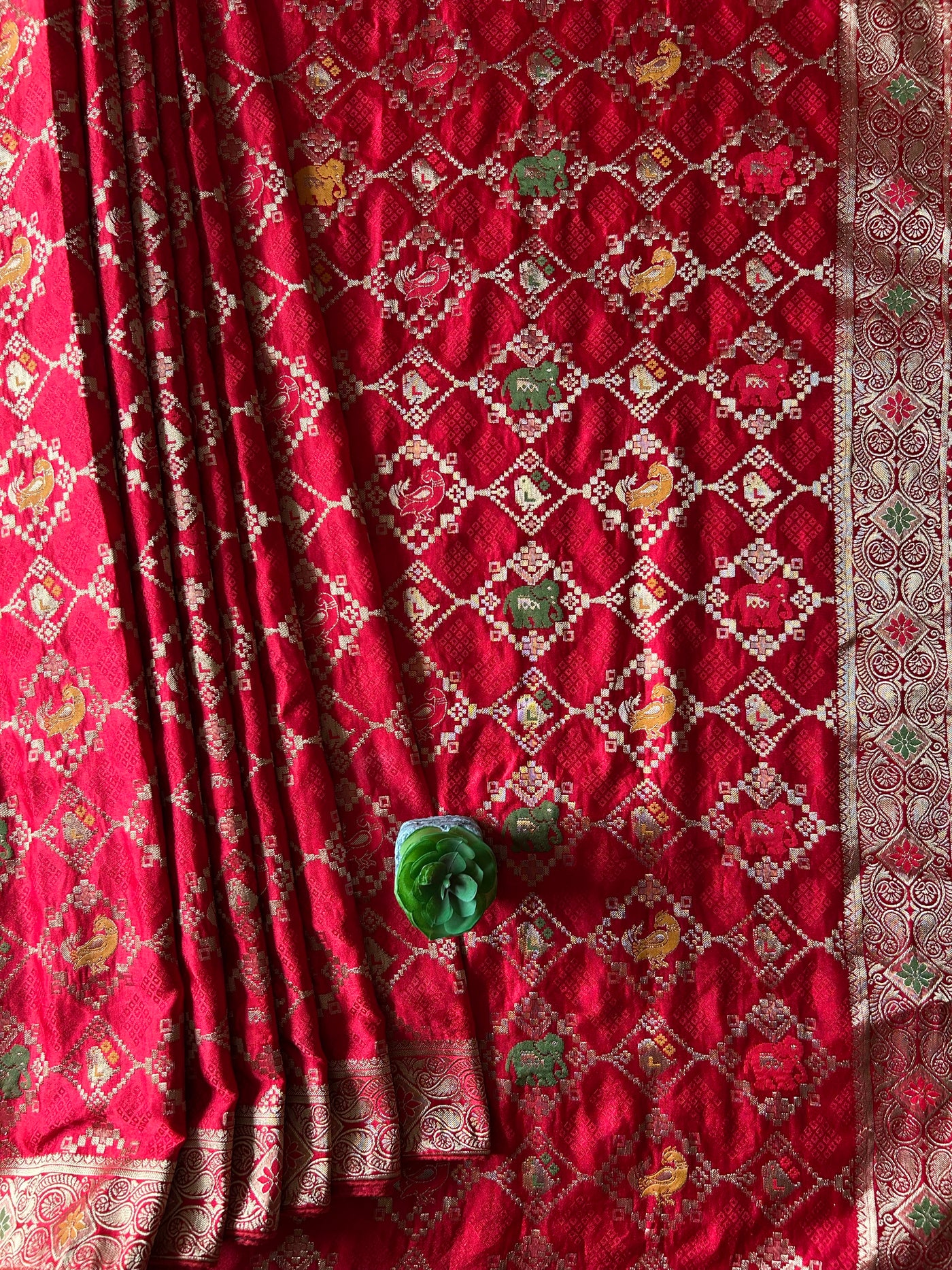 MRNALI:WEDDING WEAR SOFT SILK PATOLA DESIGN SAREE