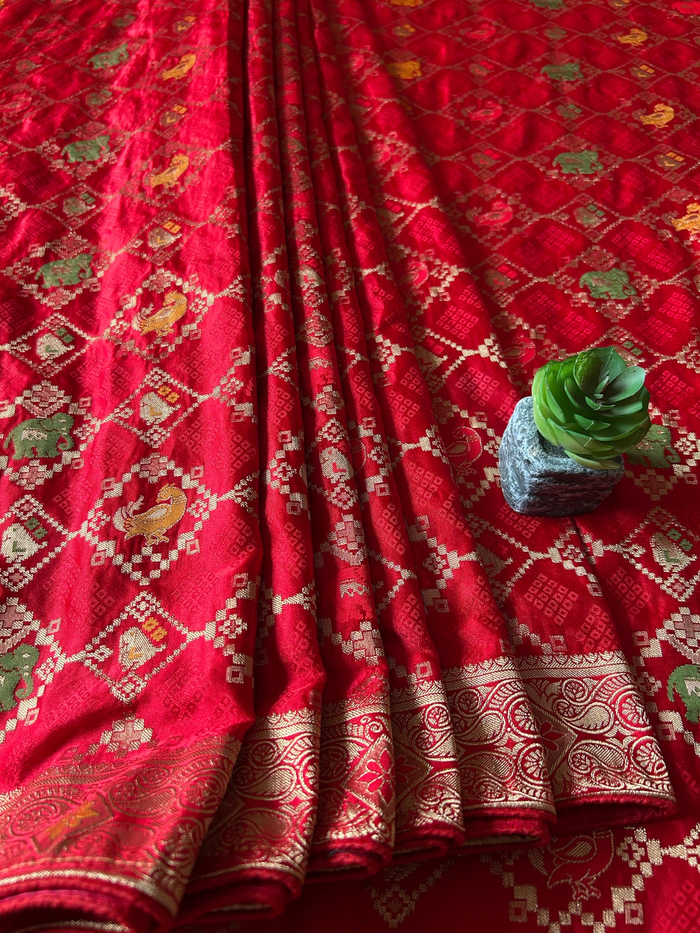 MRNALI:WEDDING WEAR SOFT SILK PATOLA DESIGN SAREE