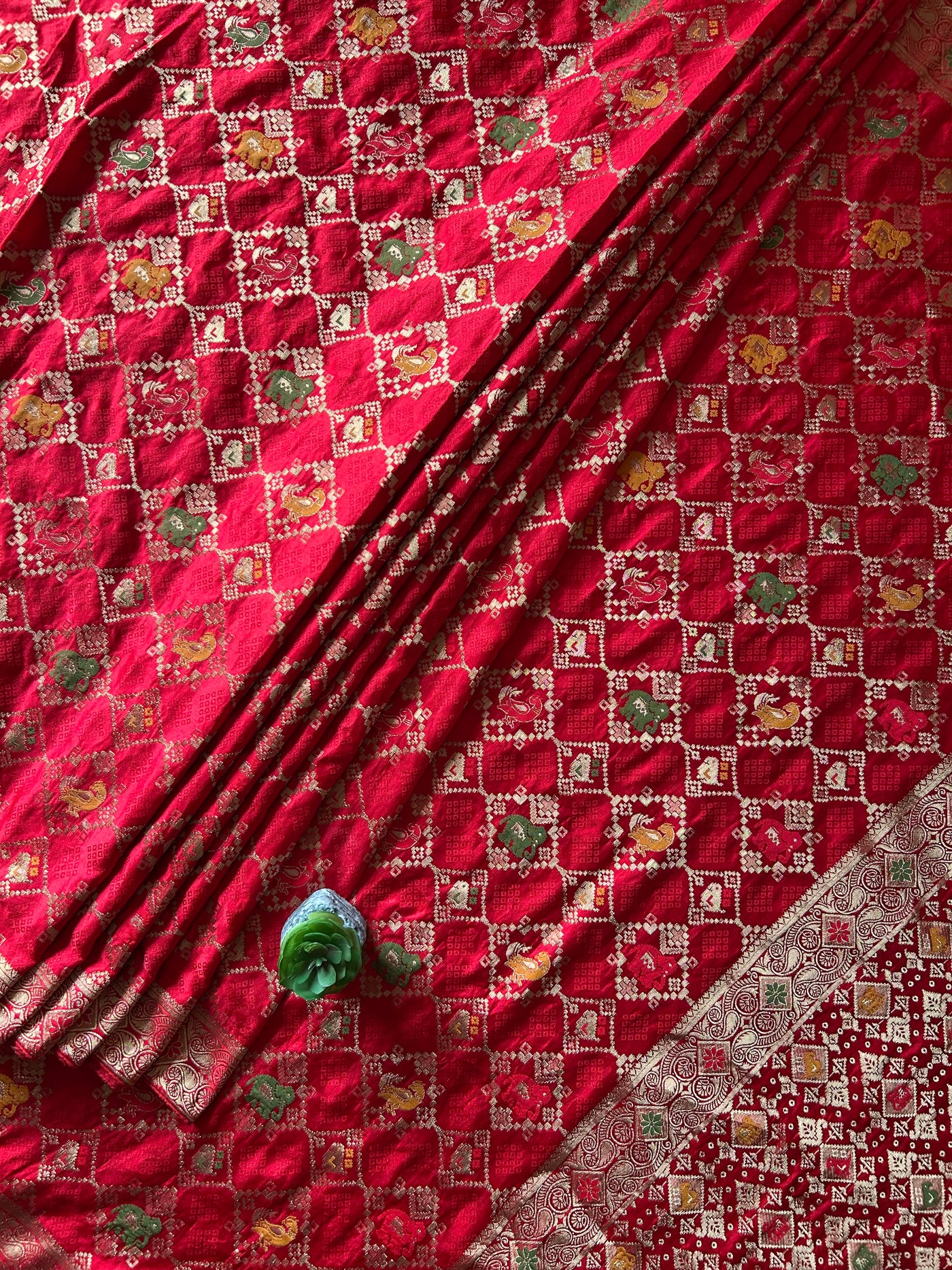 MRNALI:WEDDING WEAR SOFT SILK PATOLA DESIGN SAREE