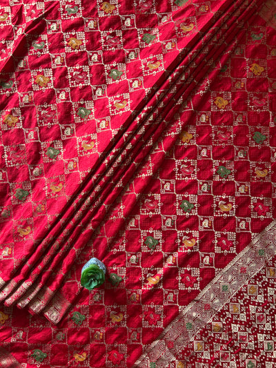 MRNALI:WEDDING WEAR SOFT SILK PATOLA DESIGN SAREE