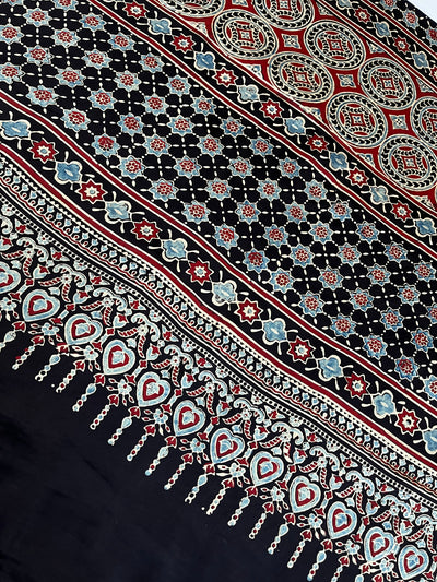 MAYURI: HAND BLOCK AJRAKH MODAL SILK SAREE