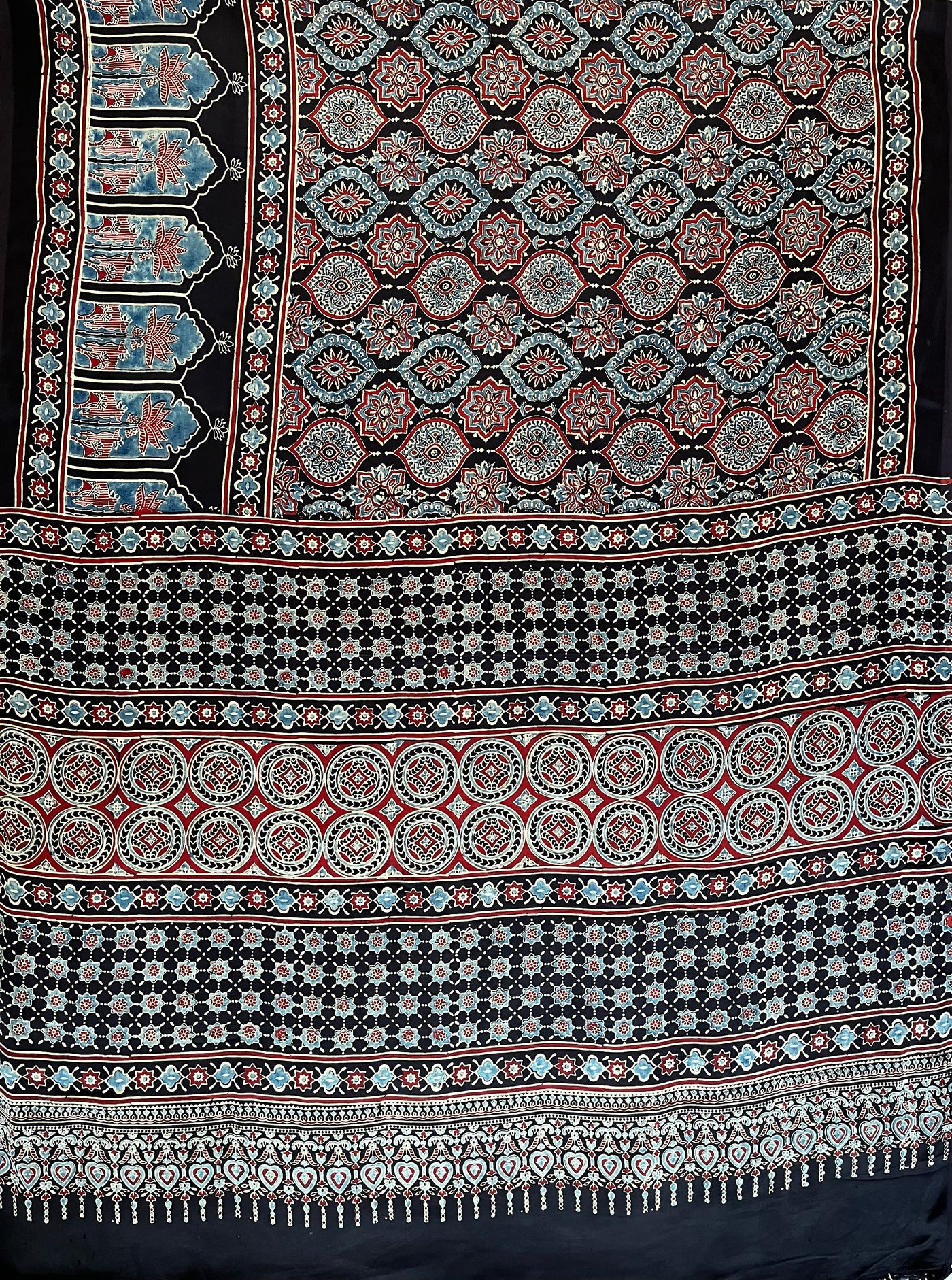 MAYURI: HAND BLOCK AJRAKH MODAL SILK SAREE
