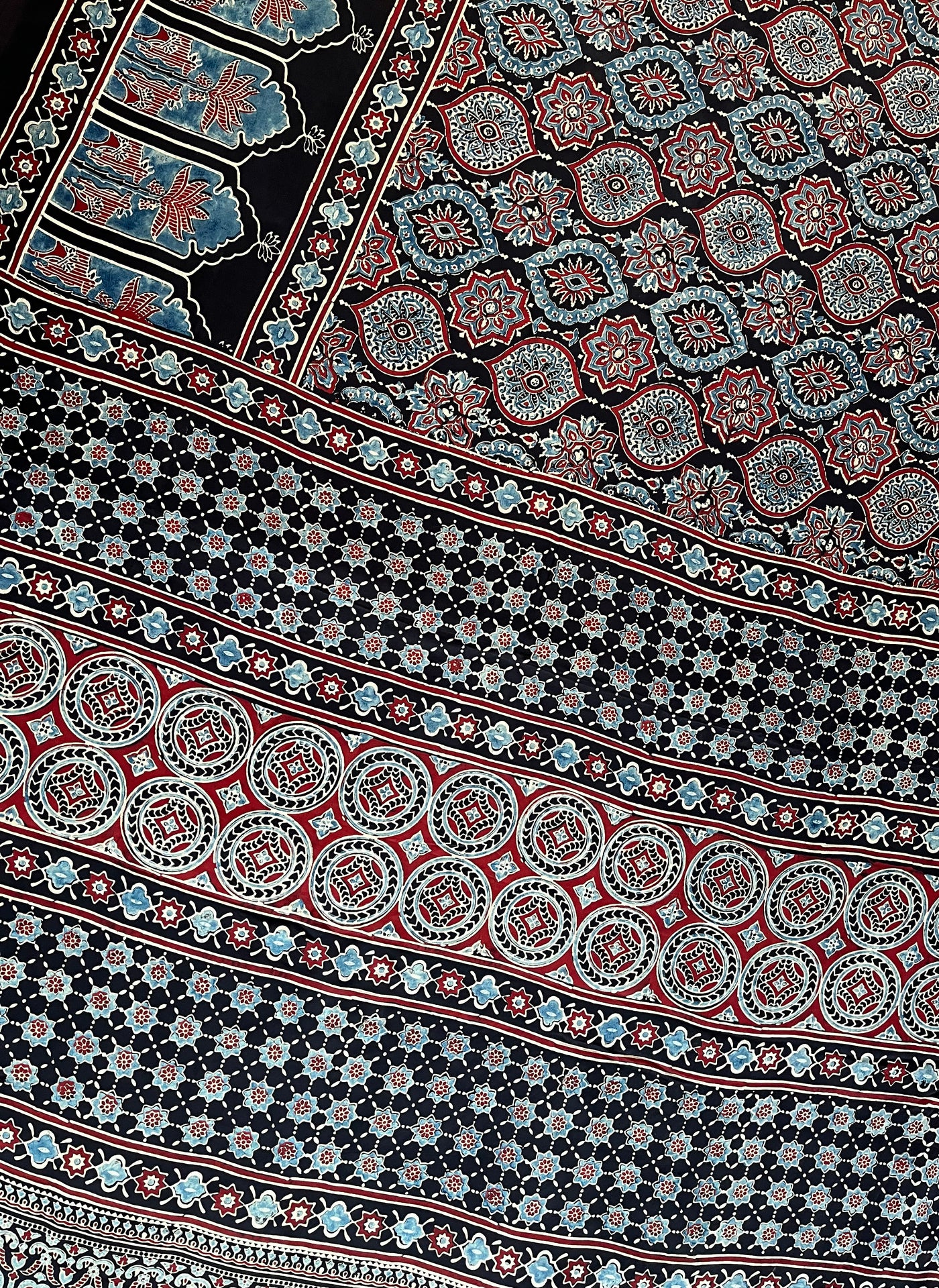 MAYURI: HAND BLOCK AJRAKH MODAL SILK SAREE