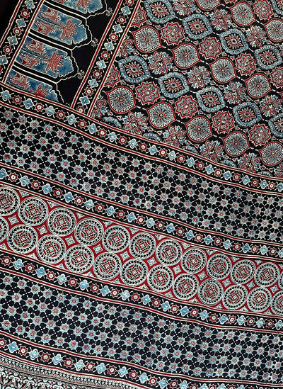 MAYURI: HAND BLOCK AJRAKH MODAL SILK SAREE