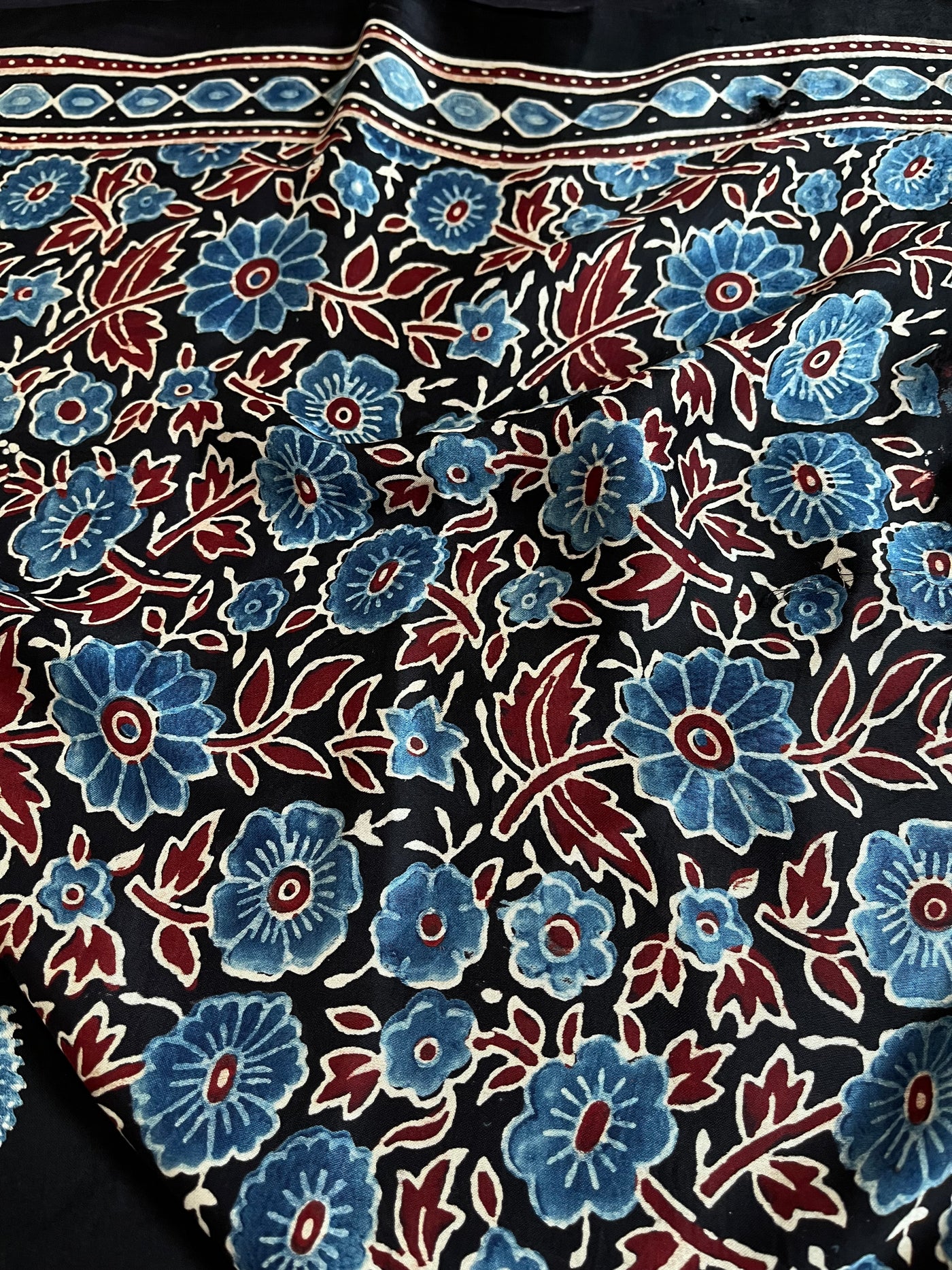 KISHORI: HAND BLOCK AJRAKH MODAL SILK SAREE
