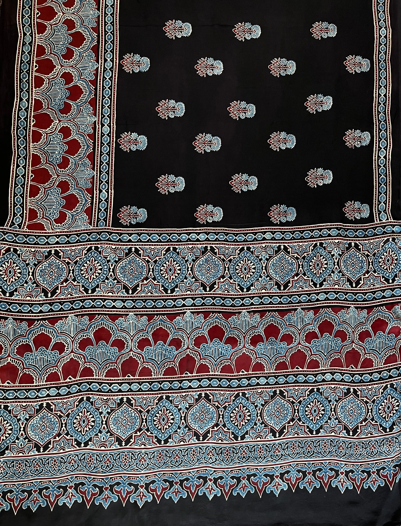 KISHORI: HAND BLOCK AJRAKH MODAL SILK SAREE