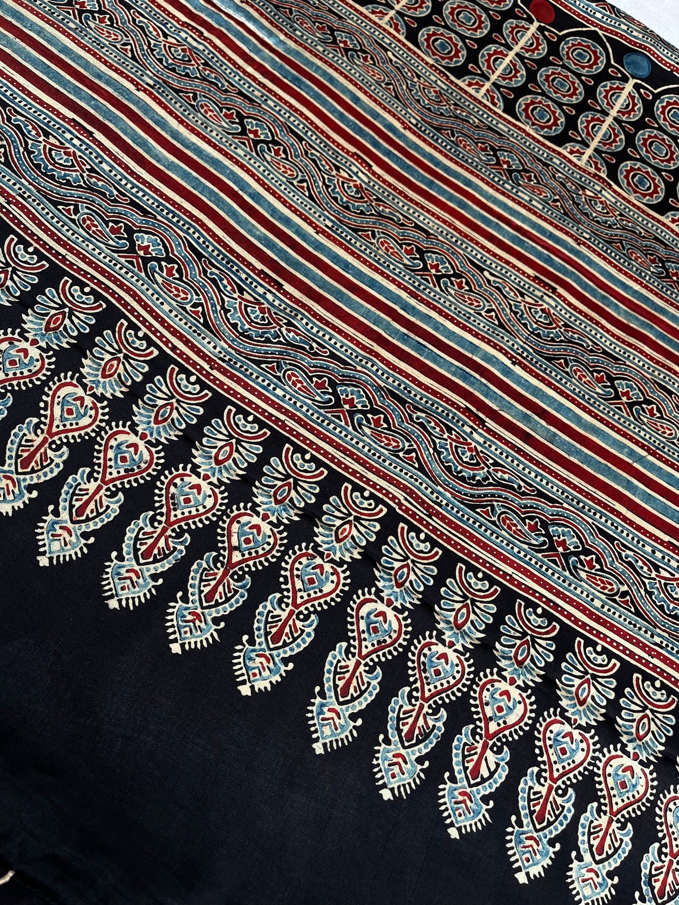 LEESHA: HAND BLOCK AJRAKH MODAL SILK SAREE