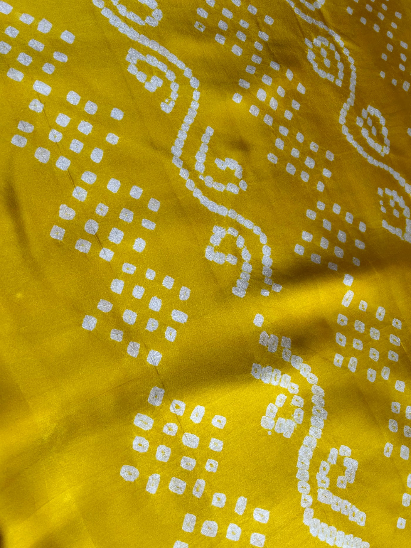 GUNJA: Handmade Clamp Dye- Bandhej Modal Silk Saree