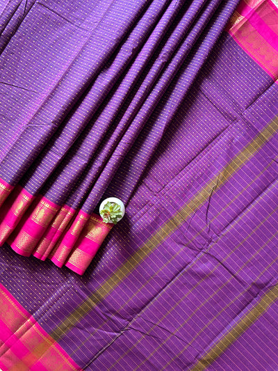 Siya:KANCHIPURAM PURE COTTON SAREE WITH BODERS.