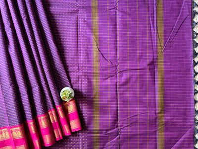 Siya:KANCHIPURAM PURE COTTON SAREE WITH BODERS.