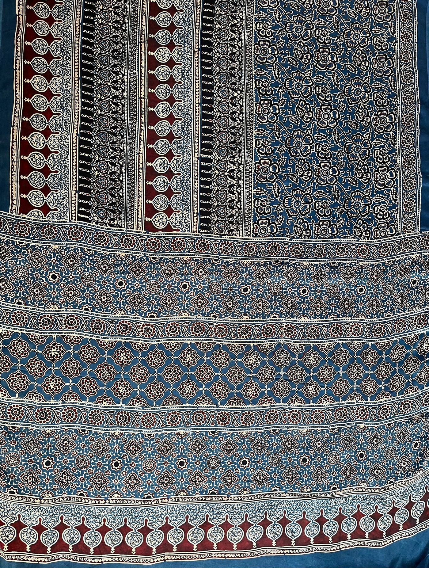SINDHU-SUDHA: HANDBLOCK AJRAKH MODAL SILK SAREE