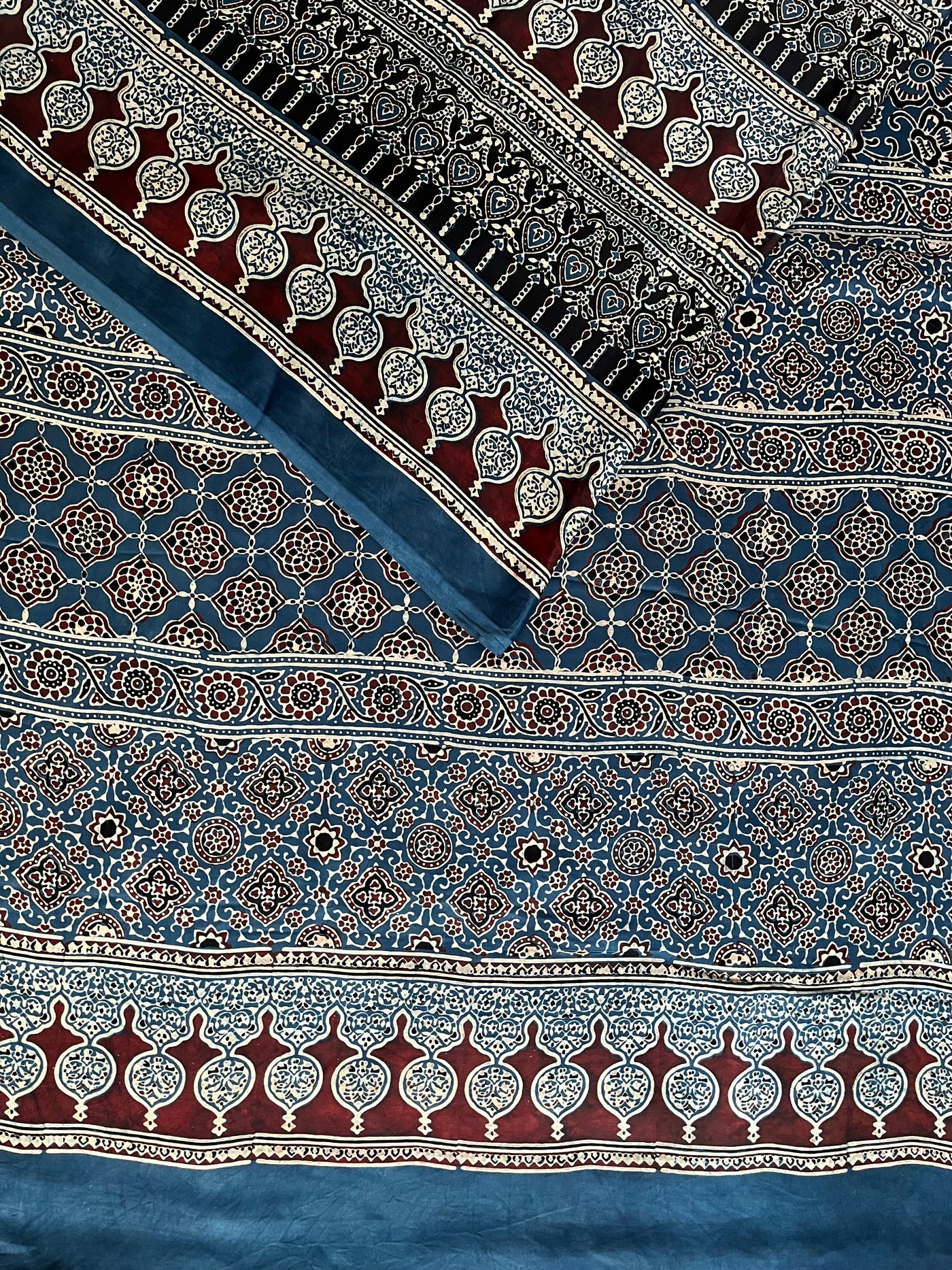 SINDHU-SUDHA: HANDBLOCK AJRAKH MODAL SILK SAREE