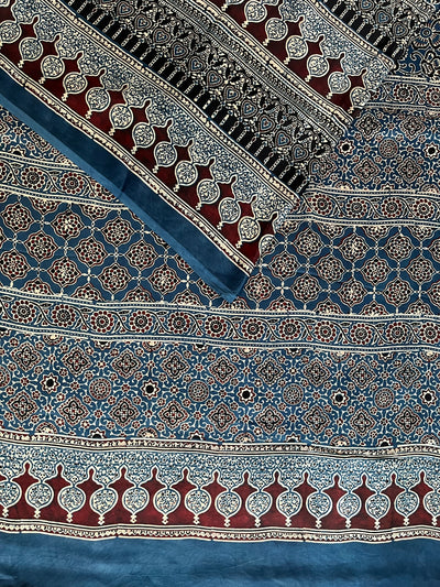 SINDHU-SUDHA: HANDBLOCK AJRAKH MODAL SILK SAREE