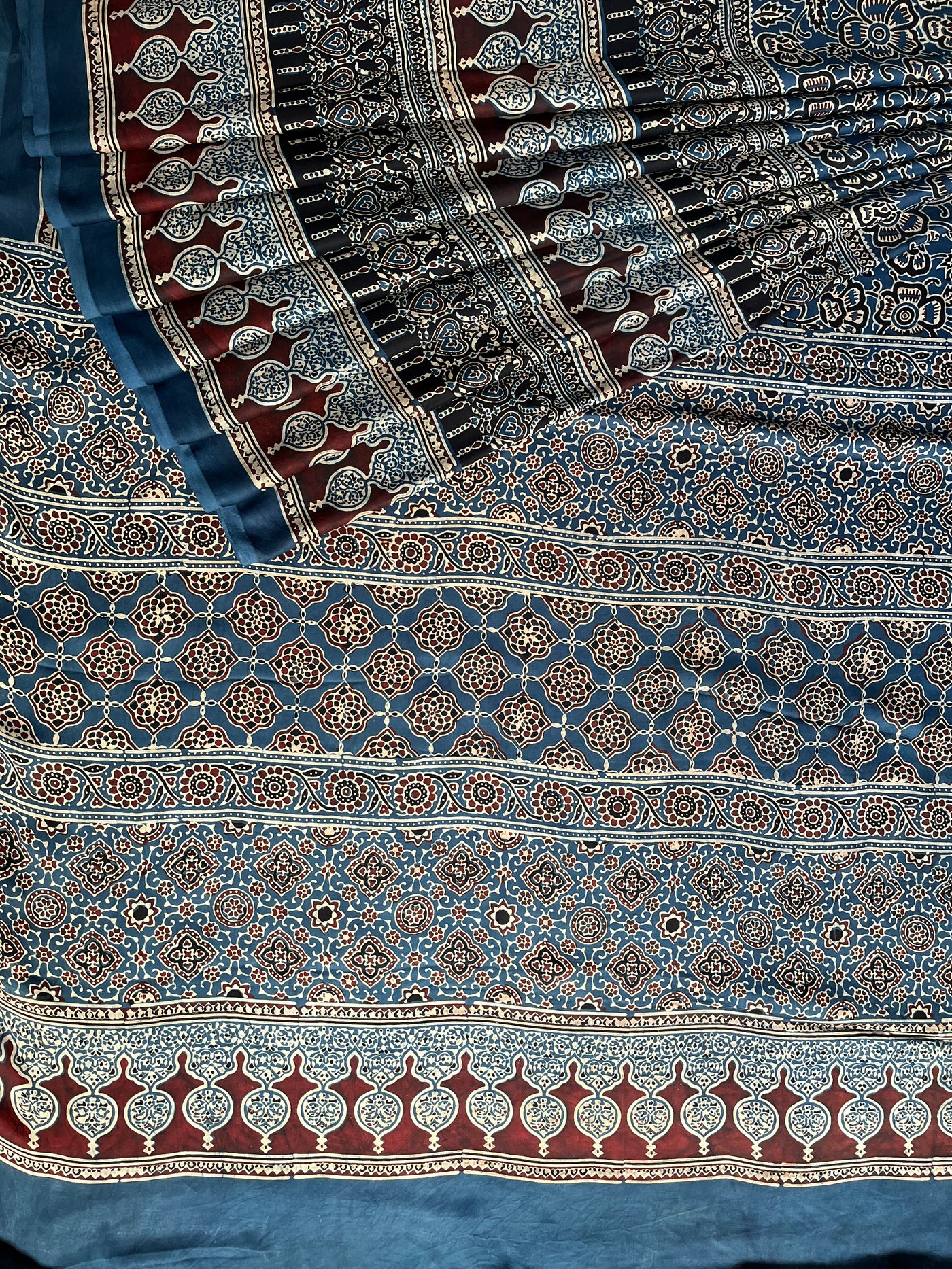 SINDHU-SUDHA: HANDBLOCK AJRAKH MODAL SILK SAREE
