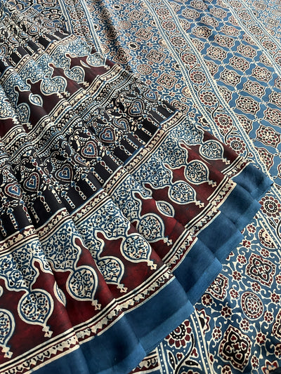 SINDHU-SUDHA: HANDBLOCK AJRAKH MODAL SILK SAREE