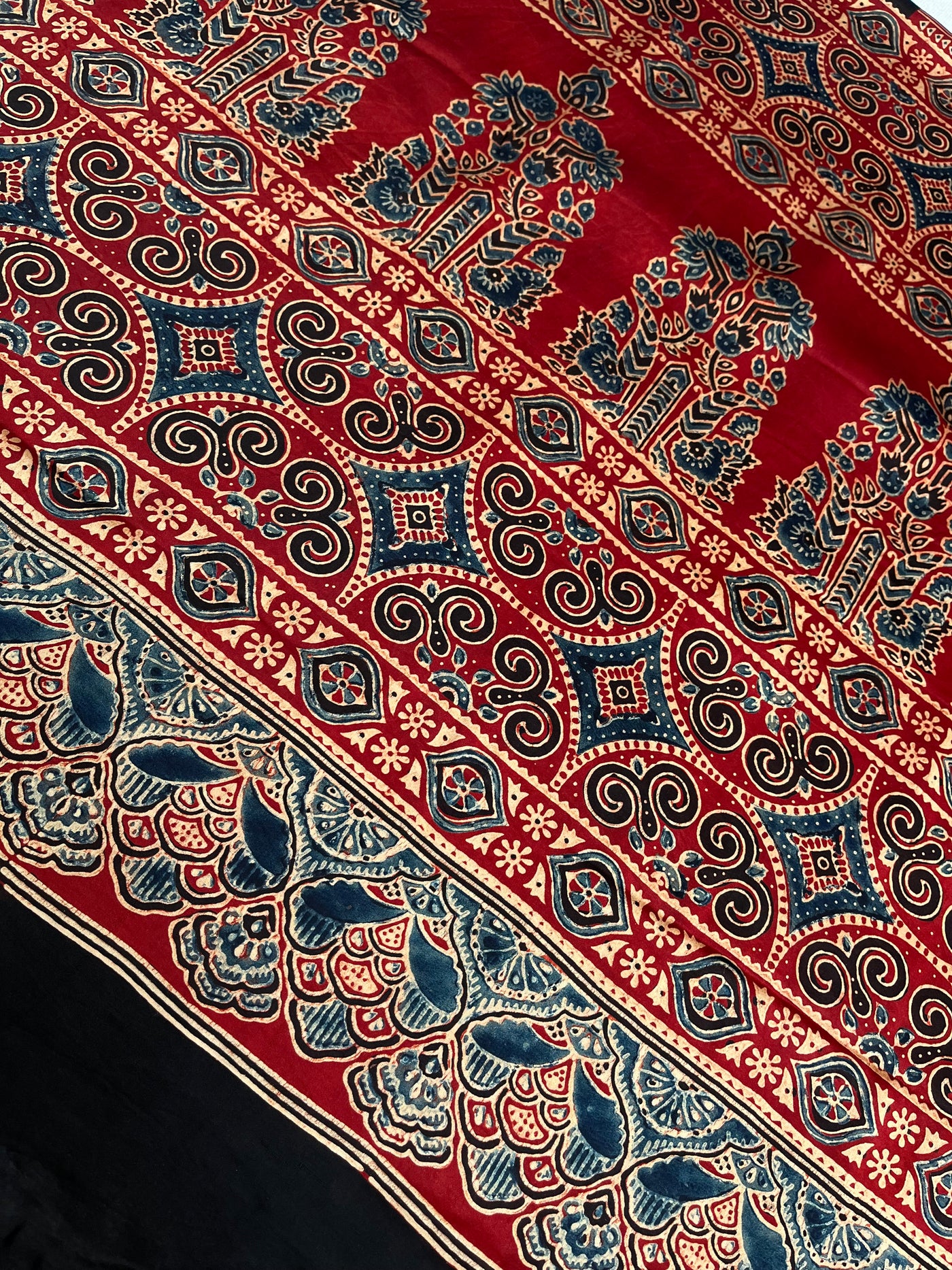 Brinda: HANDBLOCK AJRAKH MODAL SILK SAREE