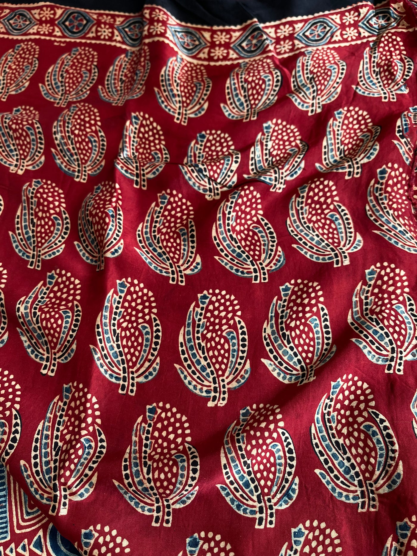 Brinda: HANDBLOCK AJRAKH MODAL SILK SAREE