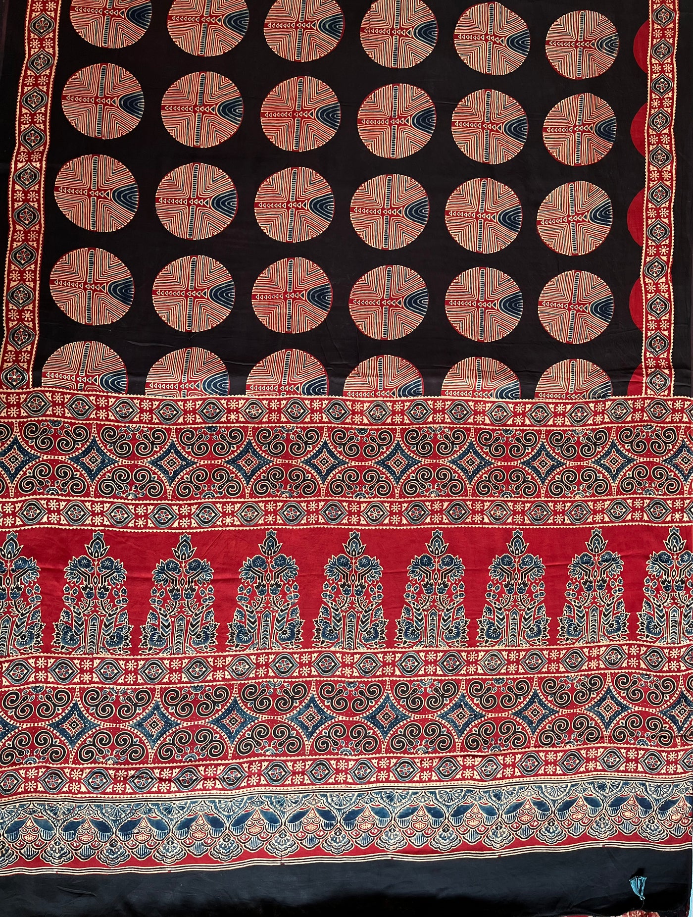 Brinda: HANDBLOCK AJRAKH MODAL SILK SAREE