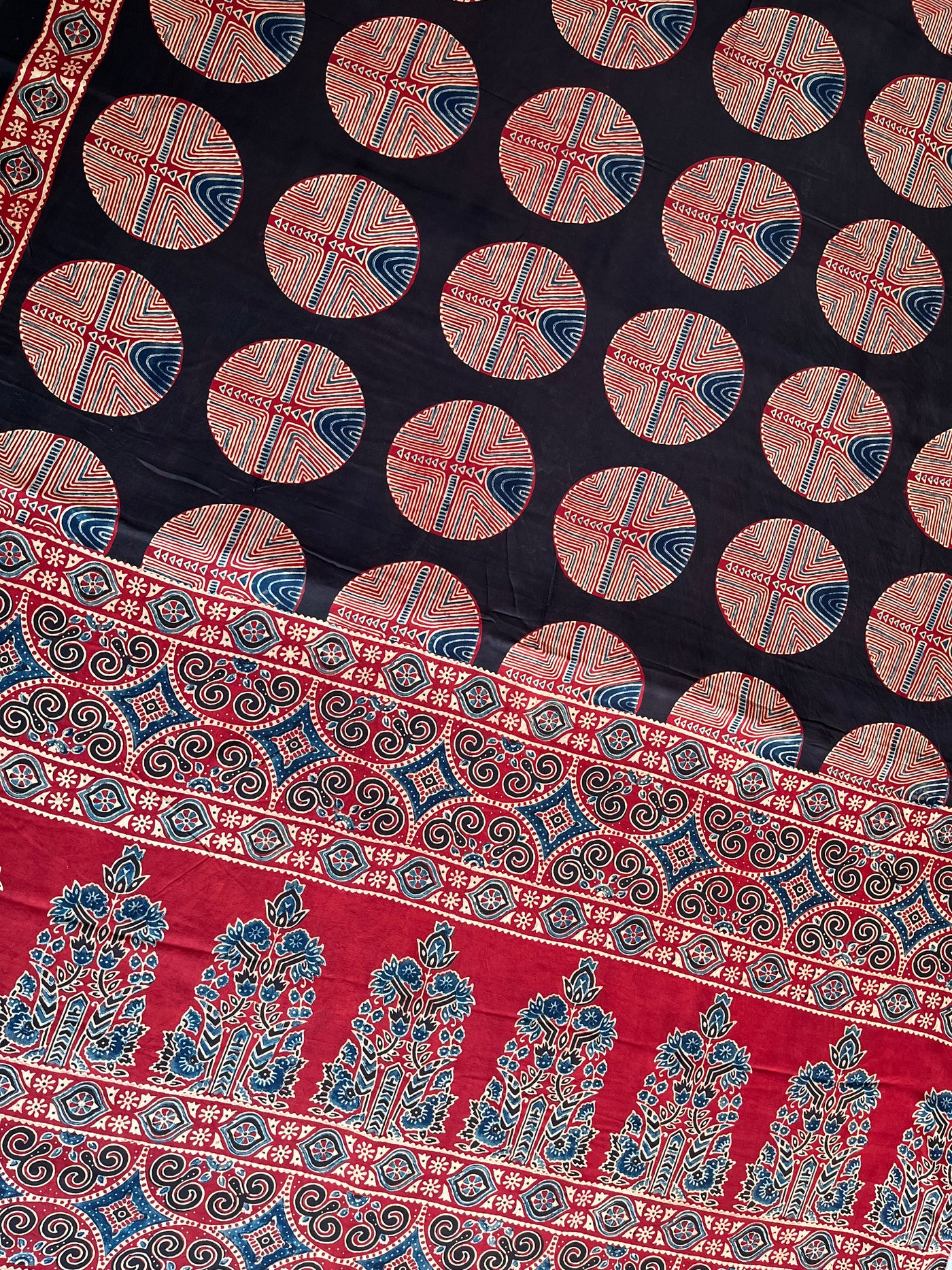Brinda: HANDBLOCK AJRAKH MODAL SILK SAREE