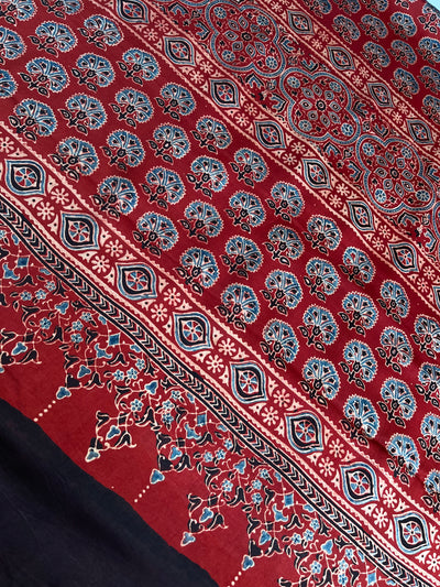 Indra: HANDBLOCK AJRAKH MODAL SILK SAREE